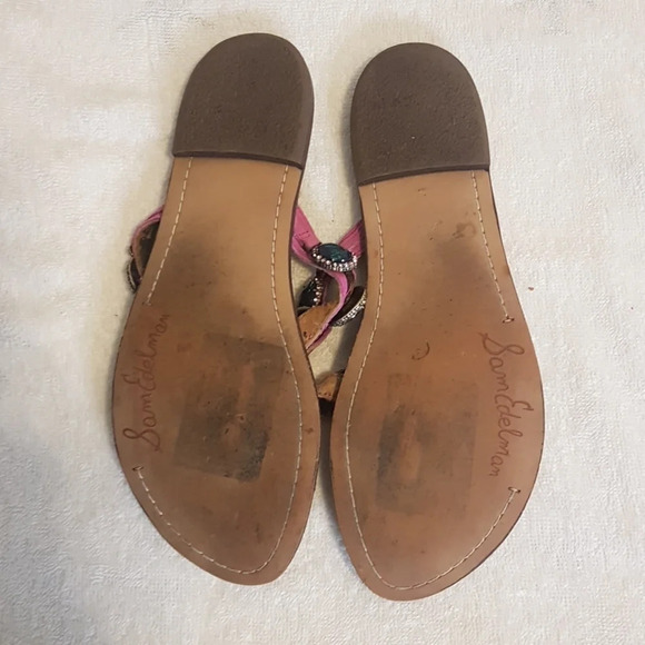 Sam Edelman  jewel embellished leather flip flops - Picture 3 of 12